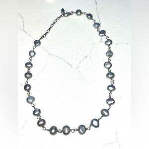 Silpada 925 Sterling Silver and Grey Pearl Necklace 16 inches wide/2 in extender